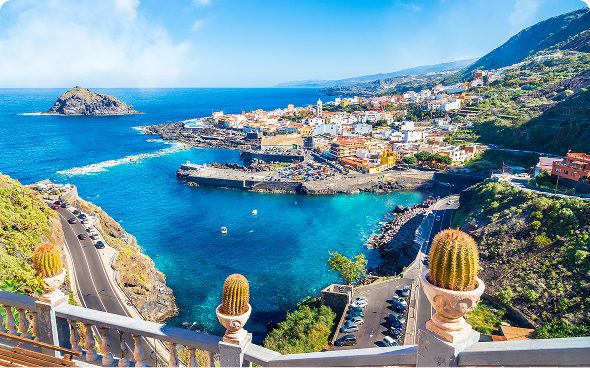 Picturesque harbor surrounded by colorful buildings