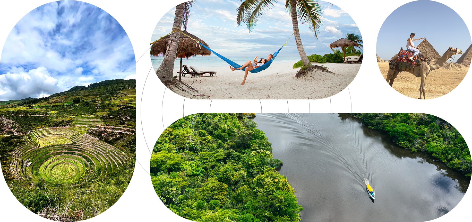 Scenic landscapes and travel adventures collage