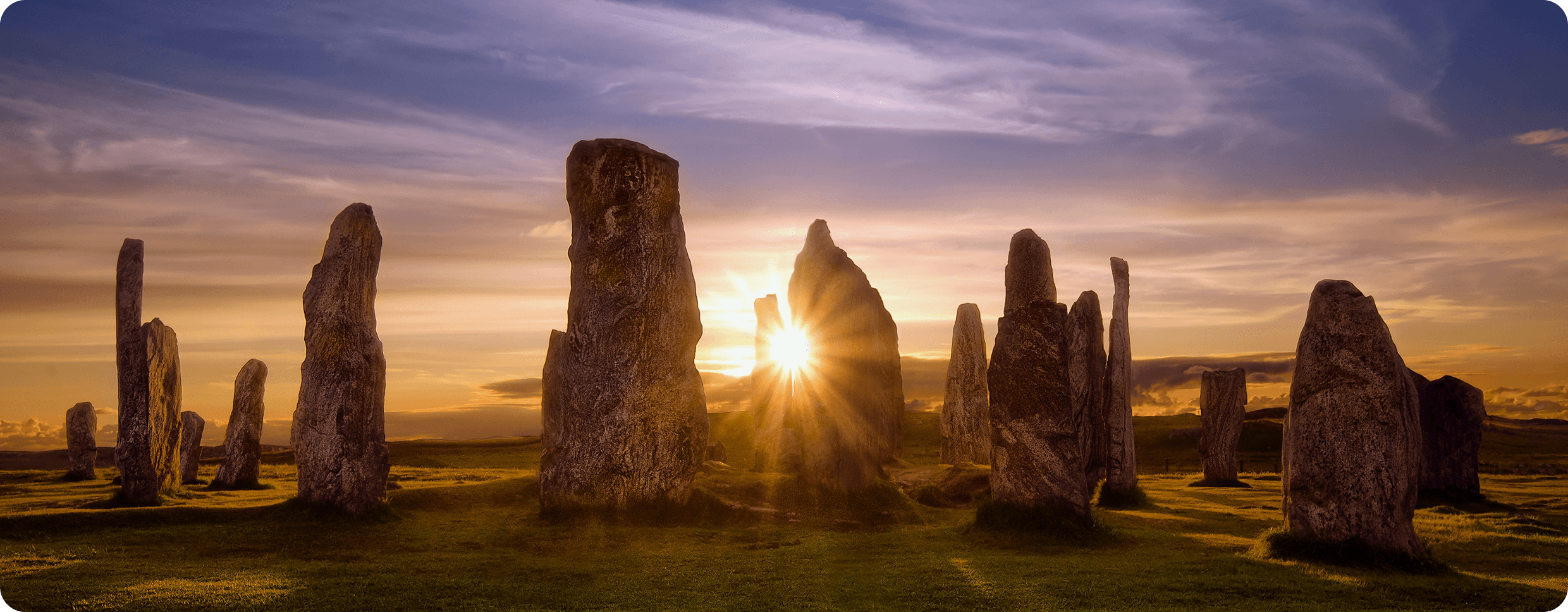 Stone circle with sun rays
